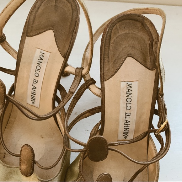 Manolo Blahnik Vintage gold heels EU37.5 - Picture 5 of 8